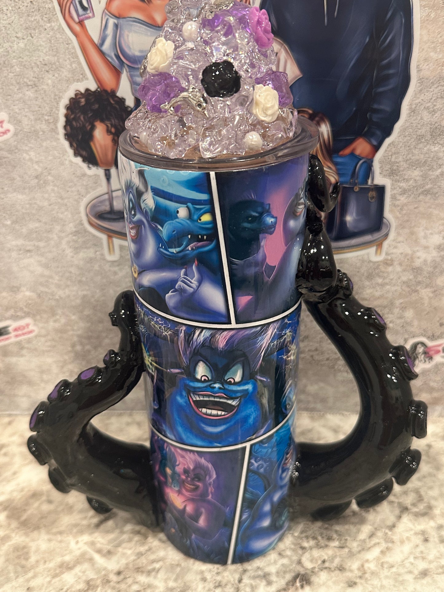 Ursula 3D 20oz With Ice Topper Custom Tumbler